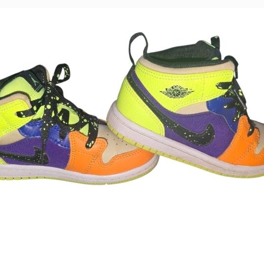 Toddler Jordan 1 “Neon Multicolor” – Size 10