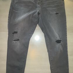 LuLaRoe Black Denim Skinny Distressed Jeans - Woman’s Size 36