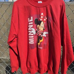 VINTAGE MINNIE MOUSE Large Red LS Sweatshirt