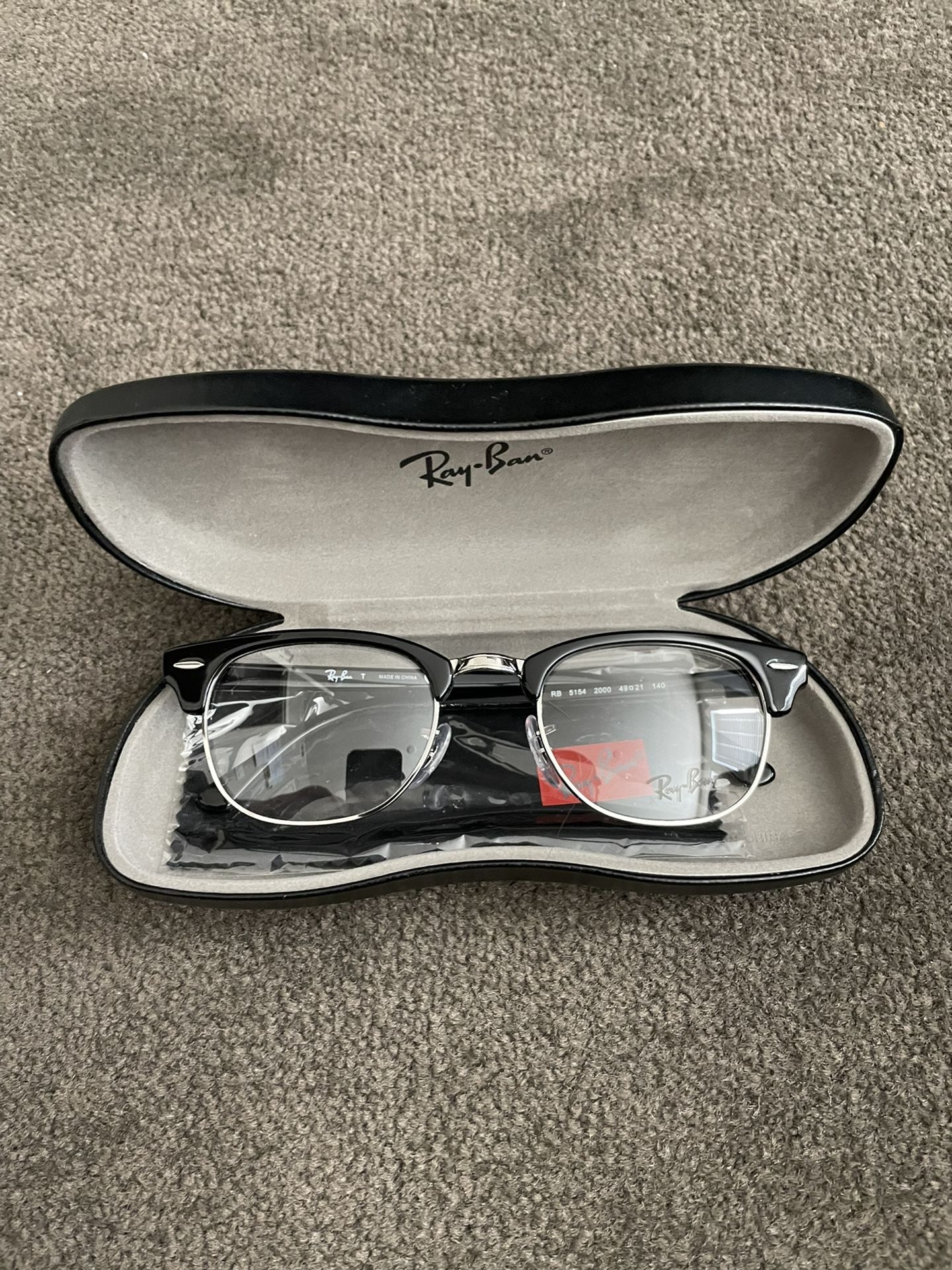 RAYBAN CLUBMASTER CLEAR LENS BRAND NEW