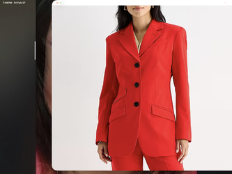 WOMEN’S RED BLAZER SIZE 18 -USED, IN GOOD CONDITION
