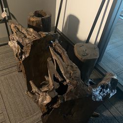Desk/coffee Table Stumps And Glass