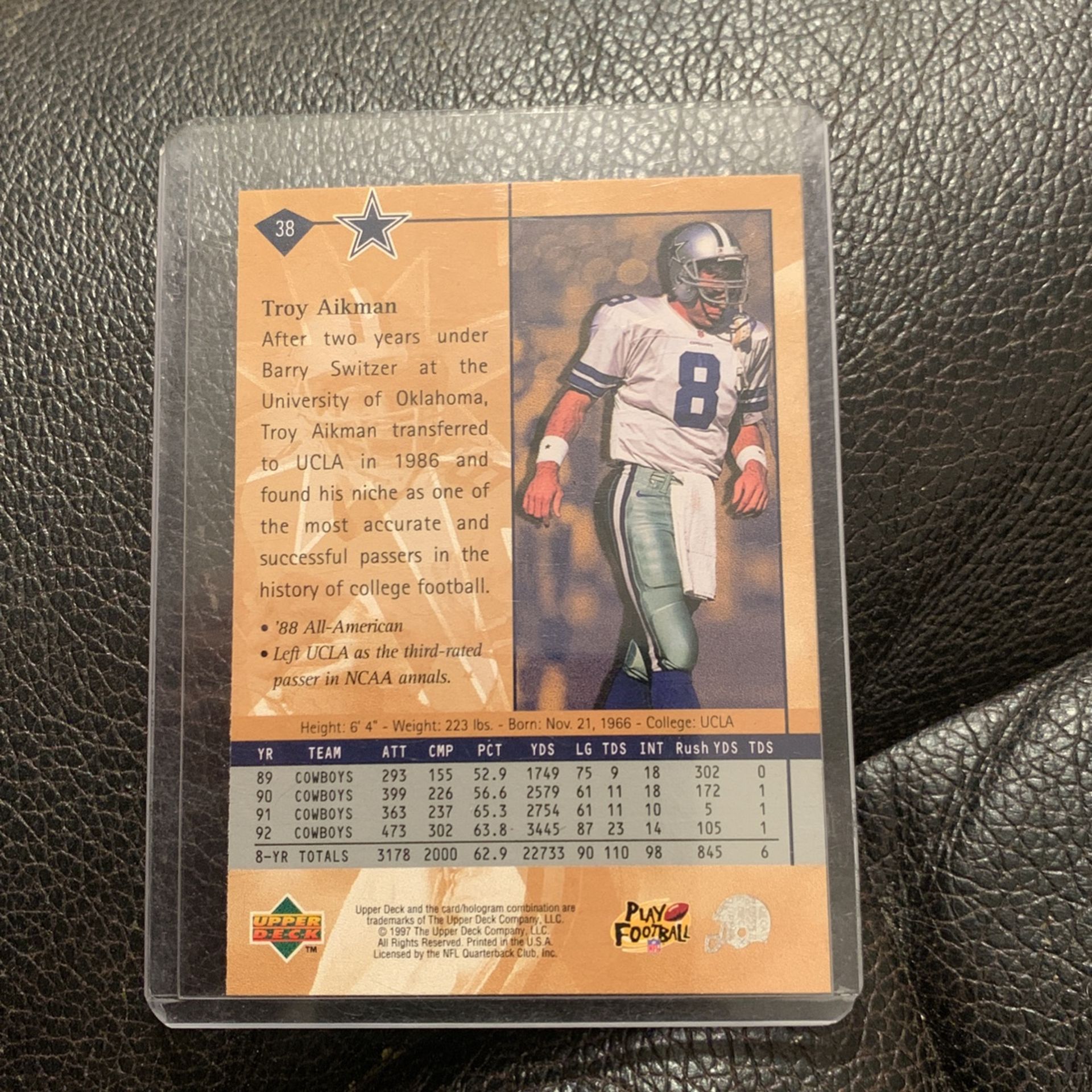 Troy Aikman Star rookie card