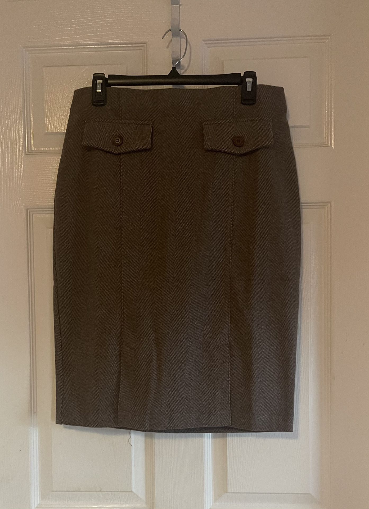 Brand New Ladies Oatmeal Brown Pencil Skirt Size M