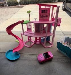 Barbie Dreamhouse with Pool Slide and Car