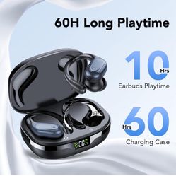 Ear buds Wireless Earbuds Bluetooth 5.3 Headphones 60hrs Playtime with Digital Display Sports Wireless Headphones with Earhook Deep Bass IPX7 Waterpro