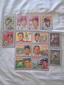 1954 to 1957 Topps Baseball Cards! New York Yankees! Lot of 13!