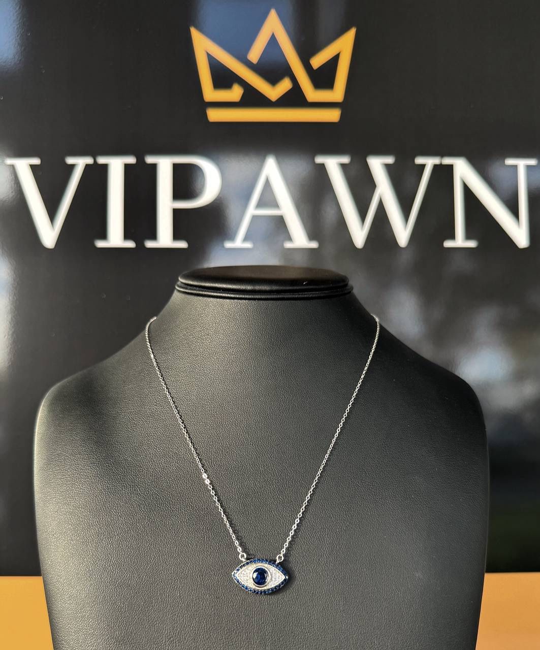 925 sterling silver Paper Clip Link necklace 18” 1mm 3.4 grams with Eye 2.2CTW