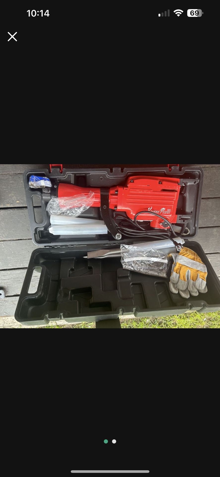 XtremepowerUS 2200W Electric Demolition Jack Hammer Concrete Breaker w/ Carrying Case
