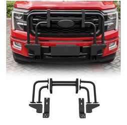 Bull Bar Compatible with 2021-2025 Ford F150 Front Bumper Carbon Steel Bolt-On Grill Bar Bumper Gril