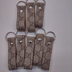 Lot Of 8 Upcycled Repurposed Gucci Keychains