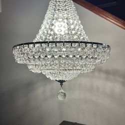 Handmade, Plug-In, Empire Style, 30% Lead Crystal Chandeliers 