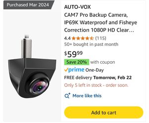 Auto-Vol Backup Camera