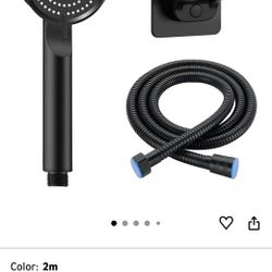 4-4 High Pressure Handheld Shower Head，5 Mode Adjustable Spray With Power Booster For Bathroom Shower Set Household Bath Supplies(2m