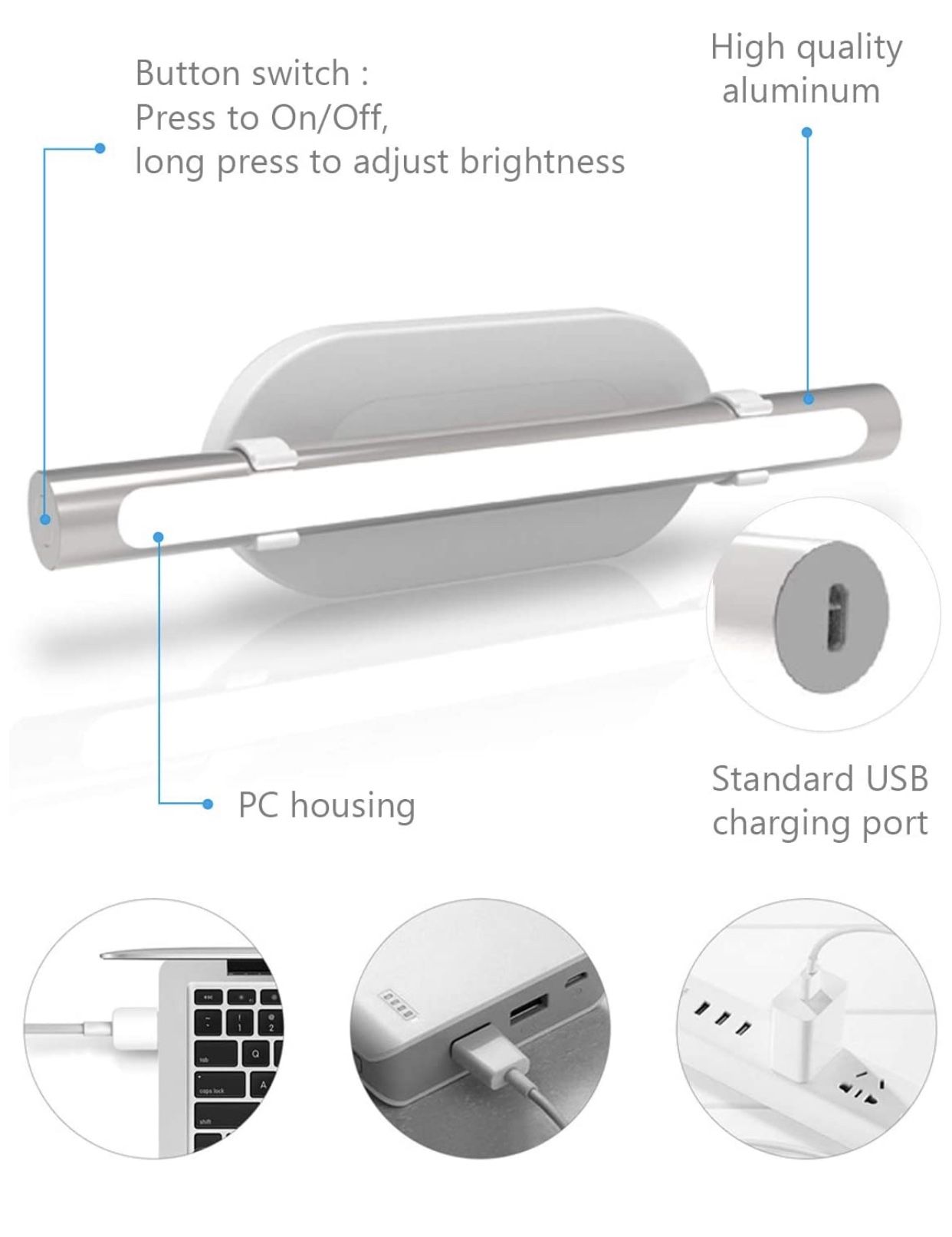MYPLUS luces de tocador portátiles, luz de maquillaje recargable