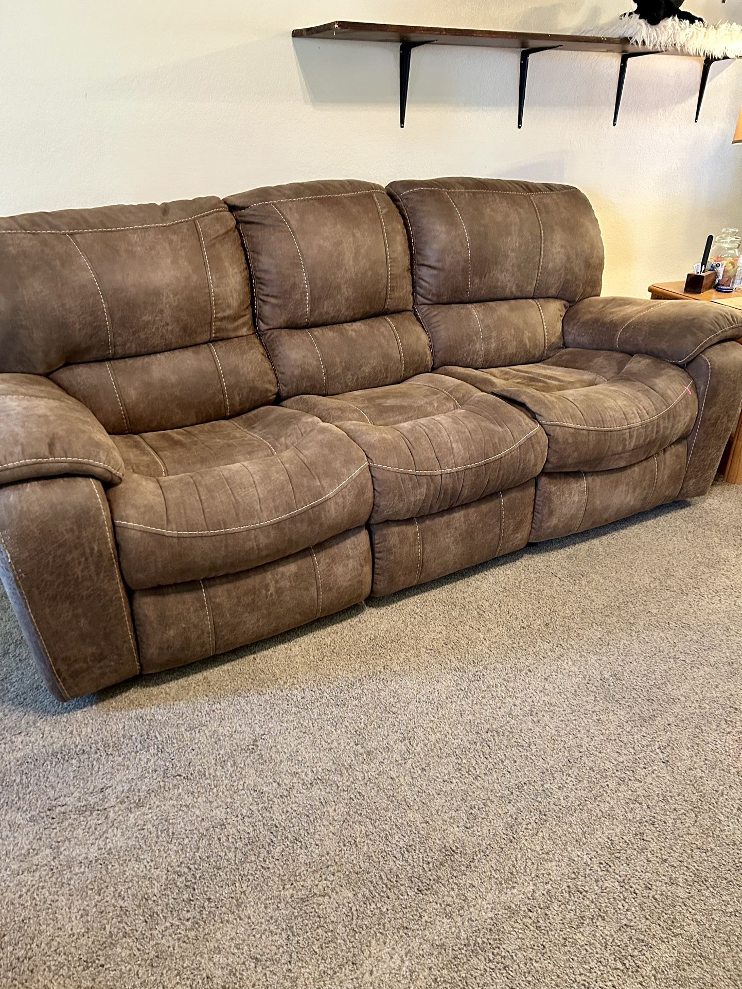 Faux Leather 3 Seat Couch