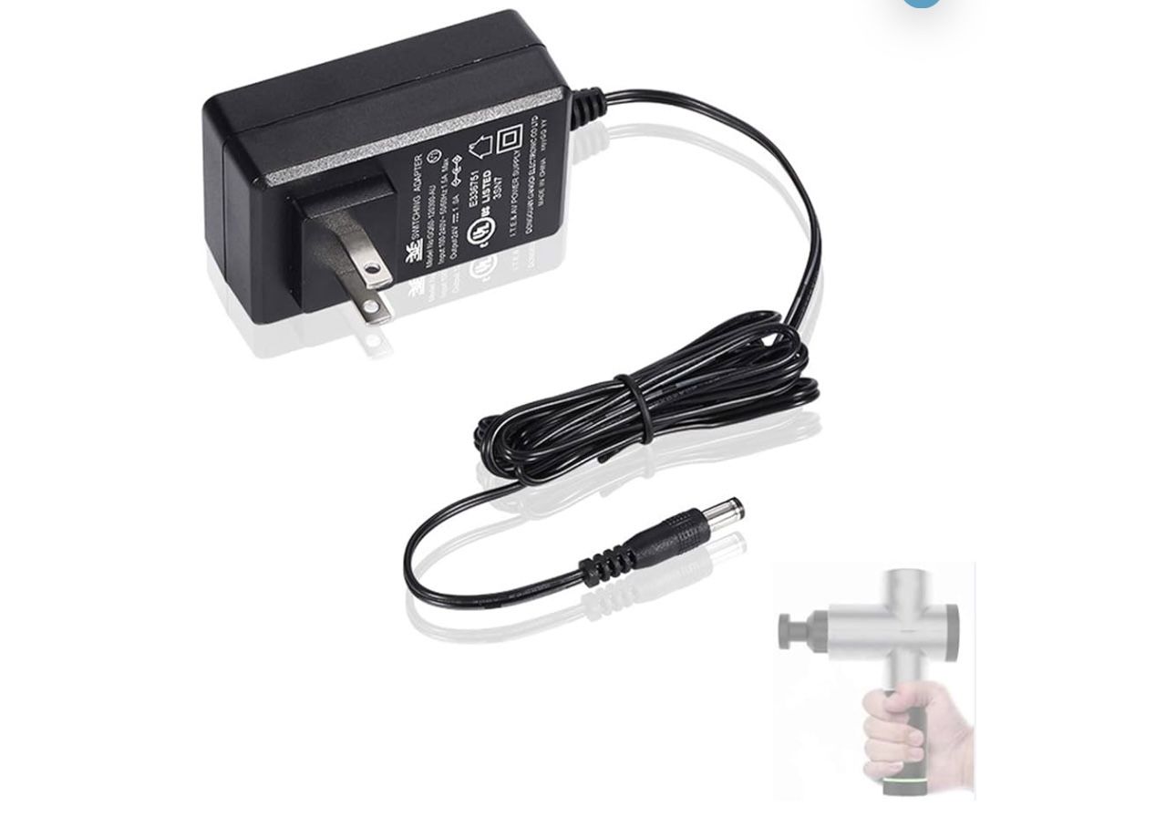 Massage Gun Charger Output: DC 24V 1A Support 25.2V Massage Gun Power Cord Muscle Blaster (Massage Gun Charger)
