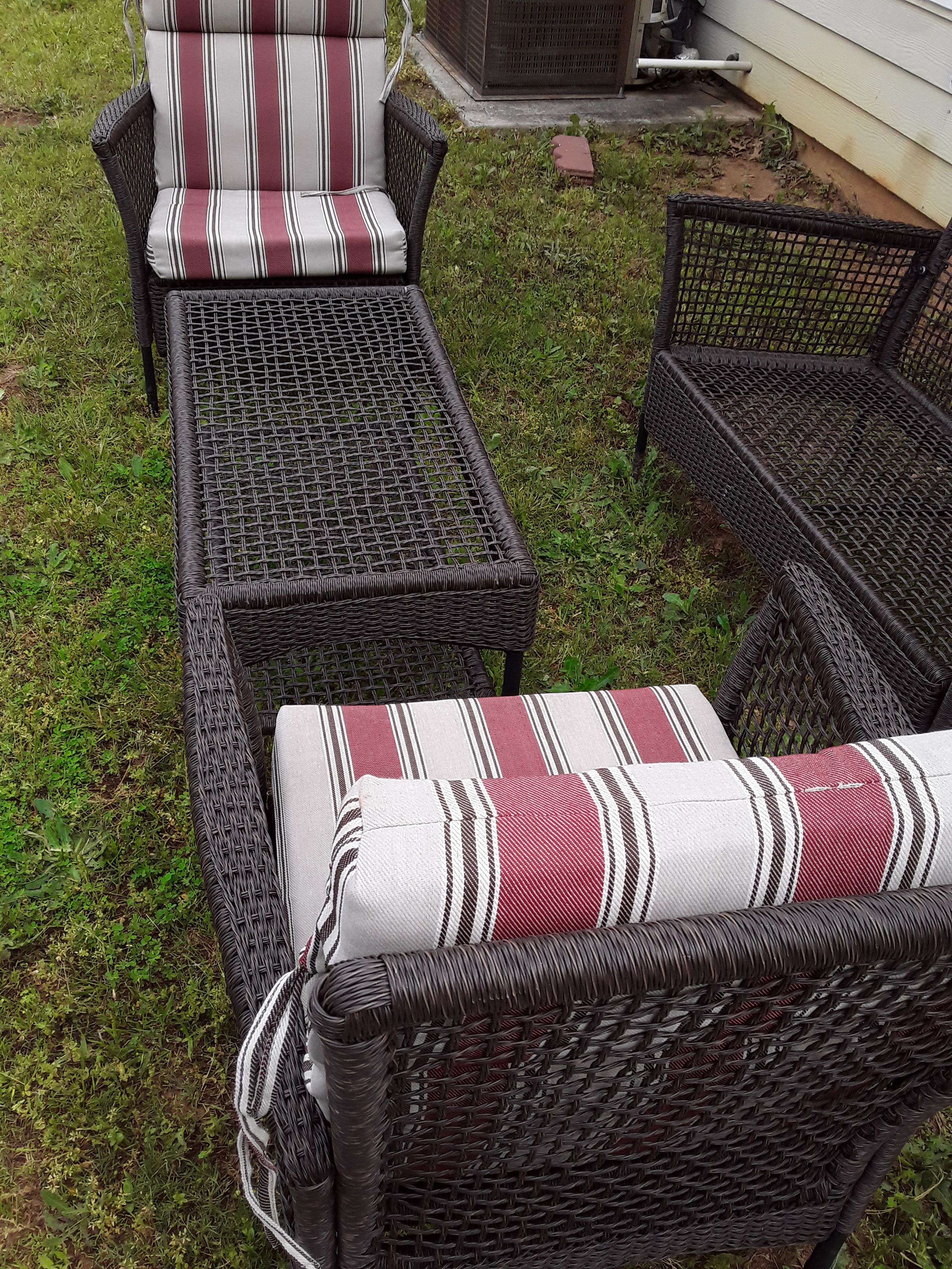 Patio furniture new and assembled with cushions