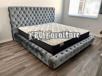 King bed frame with mattress