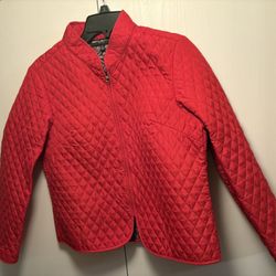 BRIGGS NEW YORK Red Quilted Jacket – Women’s Size PM (Petite Medium) – Like New