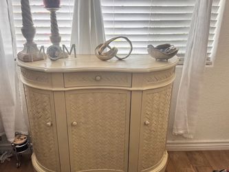 Cream Woven Texture Cabinet Sideboard