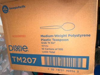 Medium weight polystyrene plastic tea spoon