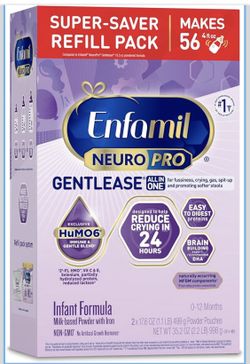 Enfamil NeuroPro Gentlease for easing Fussiness Crying Gas Spit up 24 Hrs Smaller Proteins for Easy Digestion Brain Supporting DHA Prebiotic 35.2 OZ