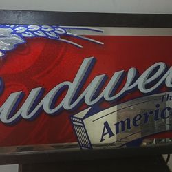 Budweiser vintage great American reflective framed mirror sign