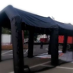 Inflatable Batting Cage Tunnel 10x40 ft with Nets and Blowers