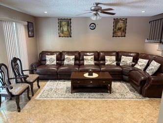 Large Leather Sectional