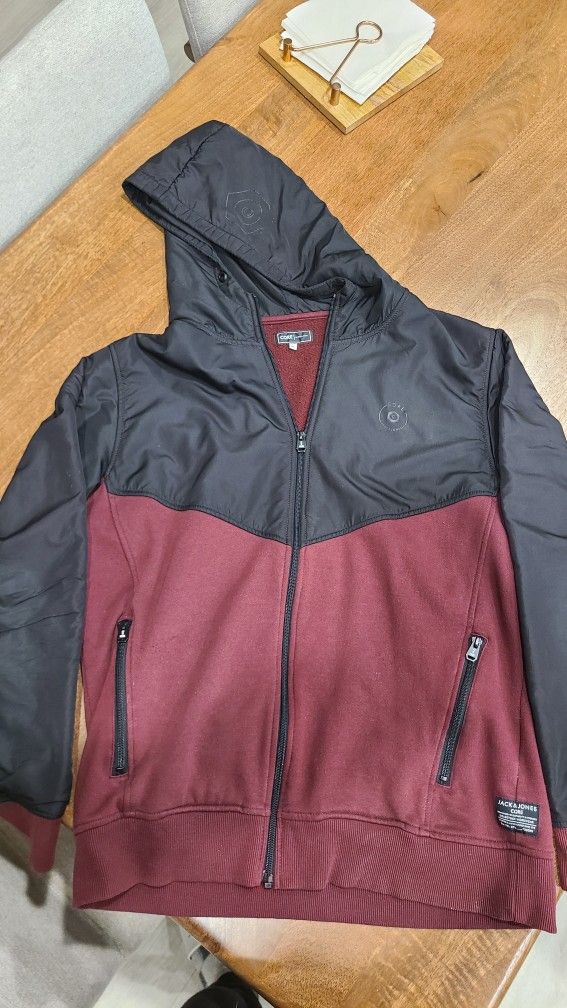 jack & jones mens core burgandy jacket