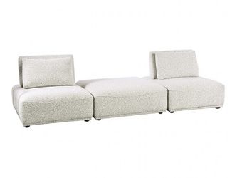 Stavanger Light Gray 2-Seater w/Square Ottoman