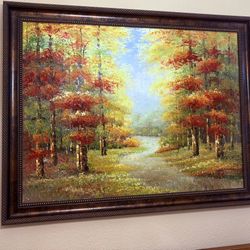 Beautiful fall oil, painting