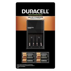 Duracell Ion Speed 1000 Charger for Rechargeable AA and AAA Batteries [NEW], Includes 6 AA and 2 AAA Pre-Charged Batteries for Household and Business