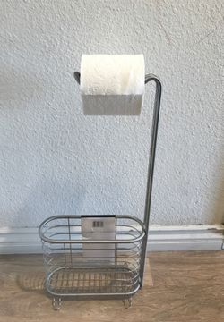 Stainless steel toilet paper holder & organizer