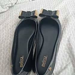 Black Size 6 (W) Flat Shoes For Women (Brand - Melissa)