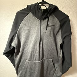 Nike Jacket Mens Grey Black Hooded Dri Fit Pullover Medium on tag In very good condition