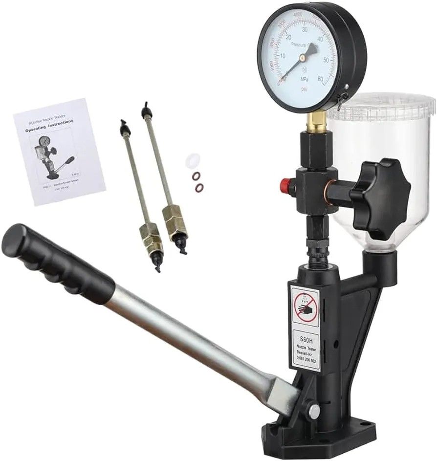 600Bar Diesel Injector Tester 8700PSI Diesel Fuel Injector Nozzle Tester with Dual Scale Gauge to Adjust Injector Nozzle Pressure and Testing Diesel I