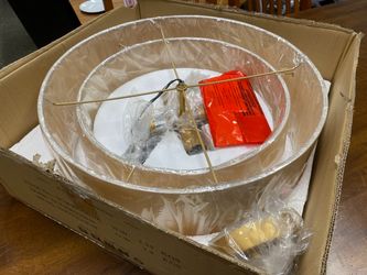 NEW! Gold & Bamboo 4-Light Round Chandelier