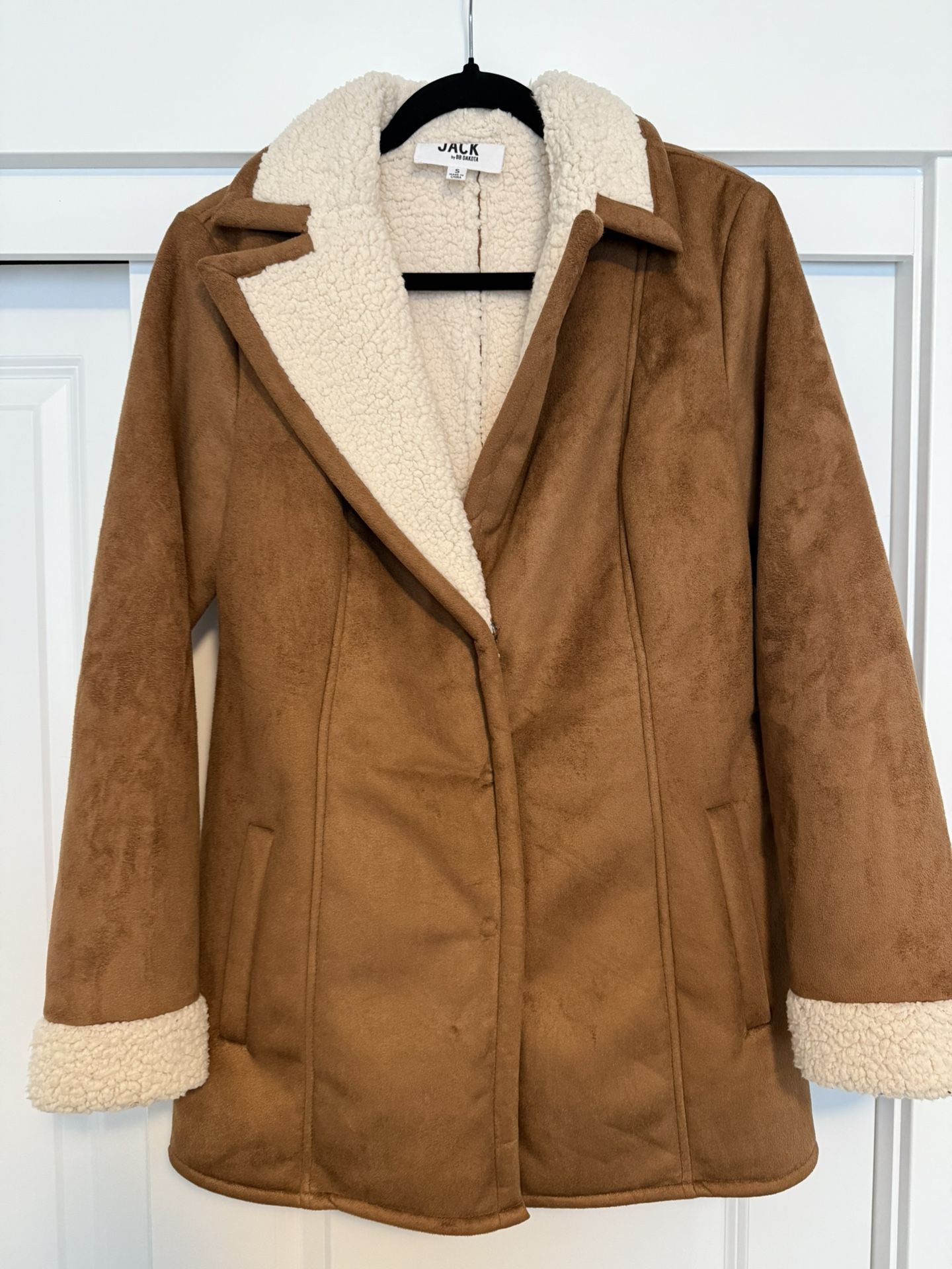 Suede Coat With Sherpa Lining - Women’s Size Small