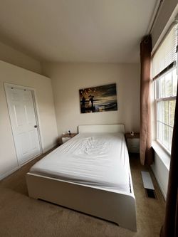 IKEA Bed frame with matching nightstands and dresser