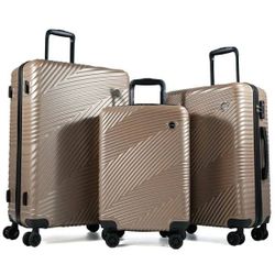 Luggage 3 Piece Set,Suitcase with Spinner Wheels Hardside Lightweight Luggage