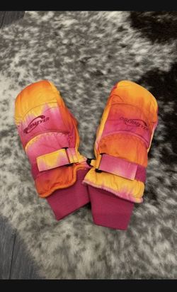 Bright Orange/Pink Ski Snow Mitts / Gloves (OBermeyer) - For kids/women