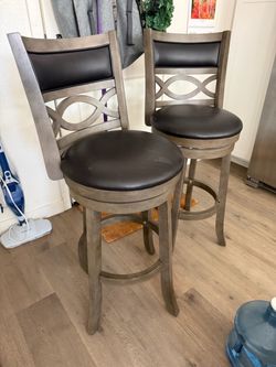 Wooden Barstools/Swivels - 2