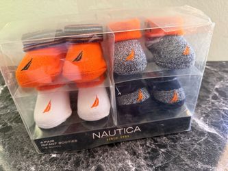 Nautica Infant Booties 4-Pair Set 0-6 Months