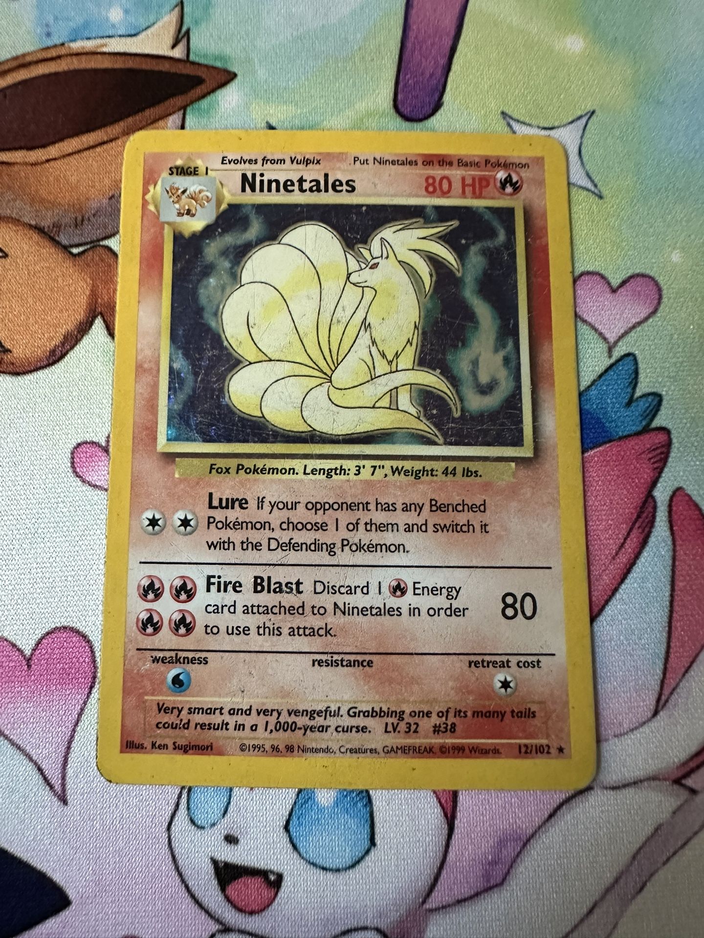 Vintage Pokemon Ninetales Base Set Unlimited