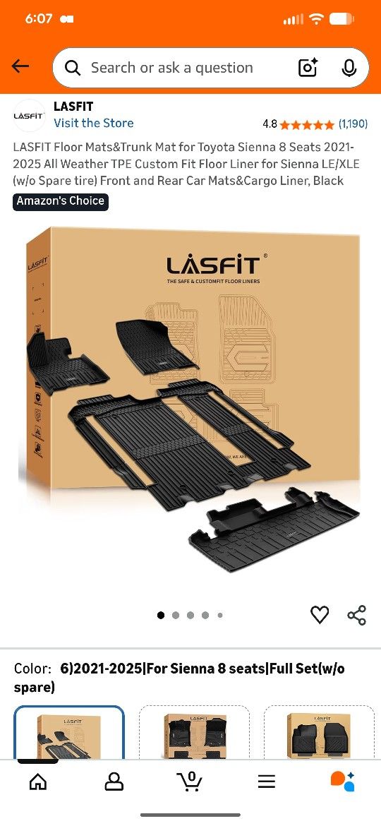 New All Weather Floor Mats+ Cargo Mats Kit For 2021-2025 Toyota Sienna 8 Seats