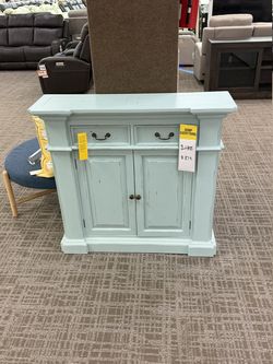 Two-Door Accent Cabinet - Distressed Sea-Glass | Cupboard