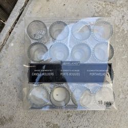Ashland Clear Glass Tea Light Candle Holder Cups