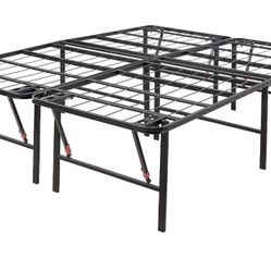 Heavy-Duty Queen Metal Bed Frame – Like New – $40